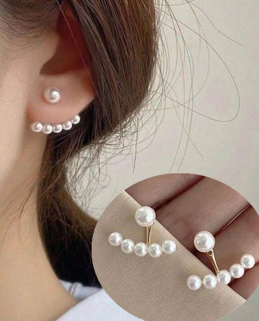 Beautiful Pearl Hug Earrings