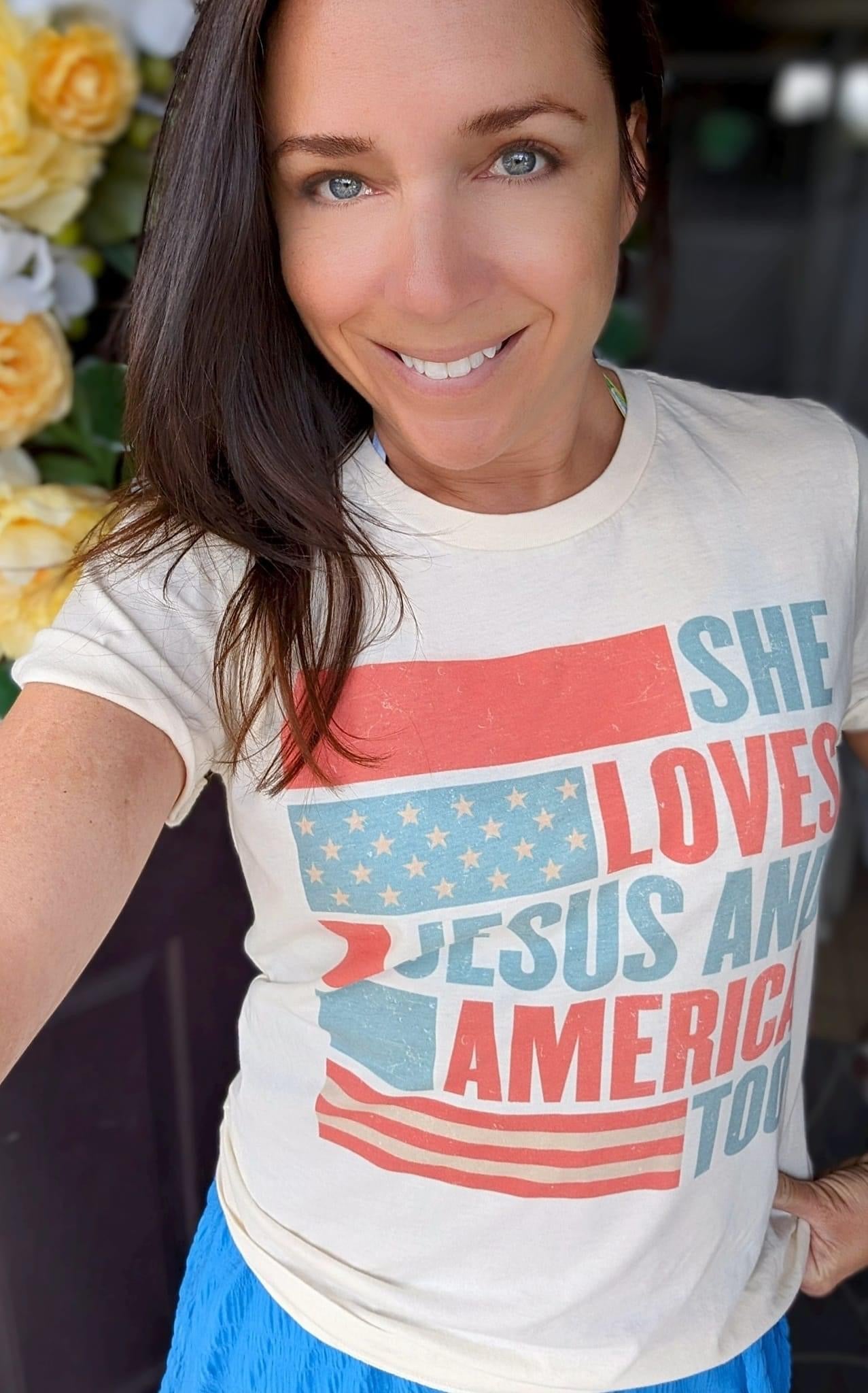 Good Girl T-Shirt - She Loves Jesus and America Too