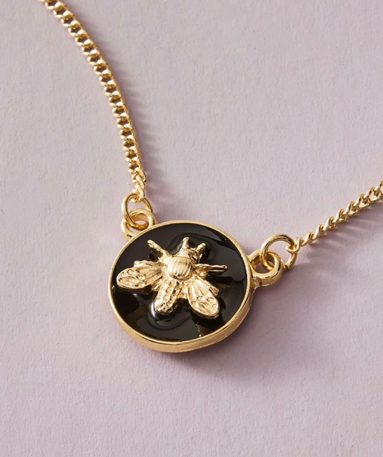 Beautiful Black and Gold Bee Necklace