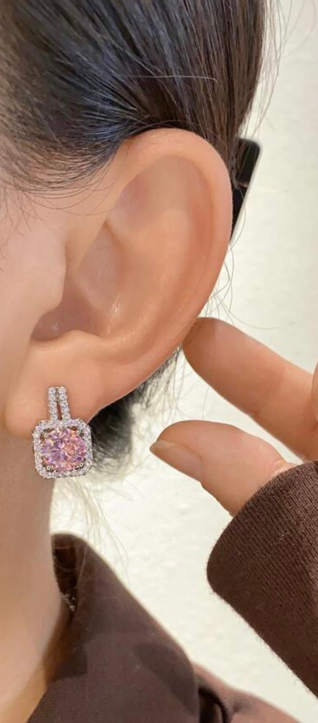 Beautiful Pink Crystal Earrings