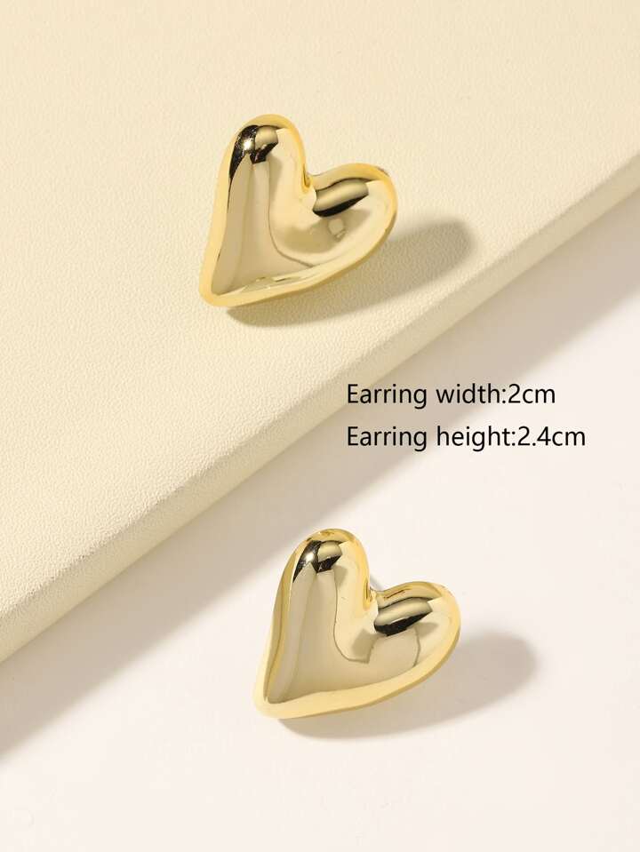 Beautiful Gold Heart Statement Earrings