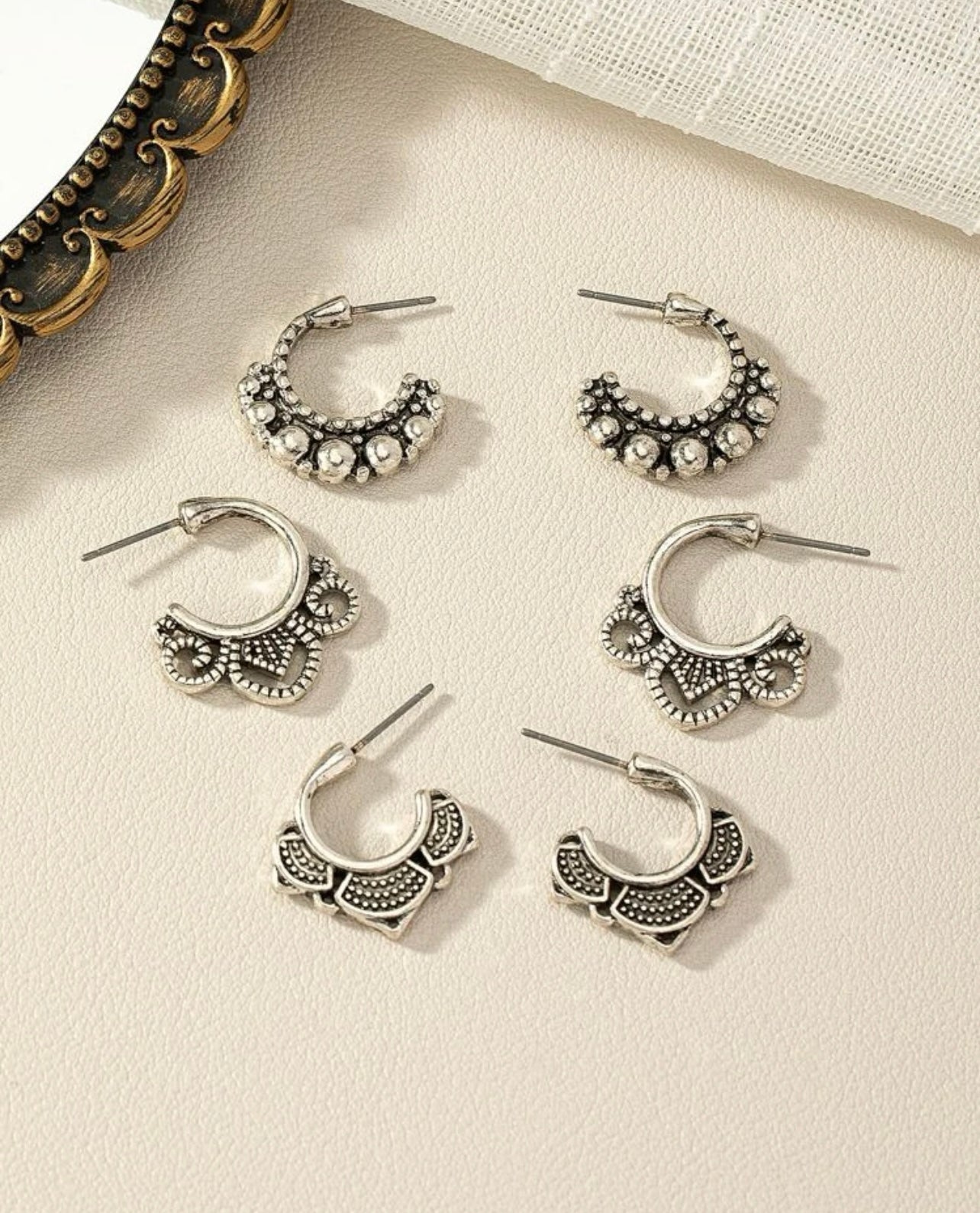 Beautiful Boho Silver Earring Set