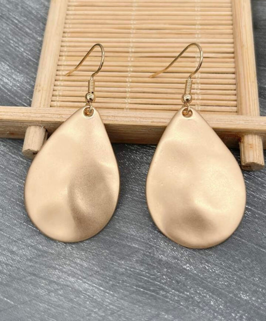 Beautiful Hammered Gold or Silver Drop Earrings
