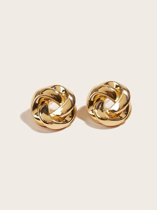 Beautiful Gold Twist Statement Earrings