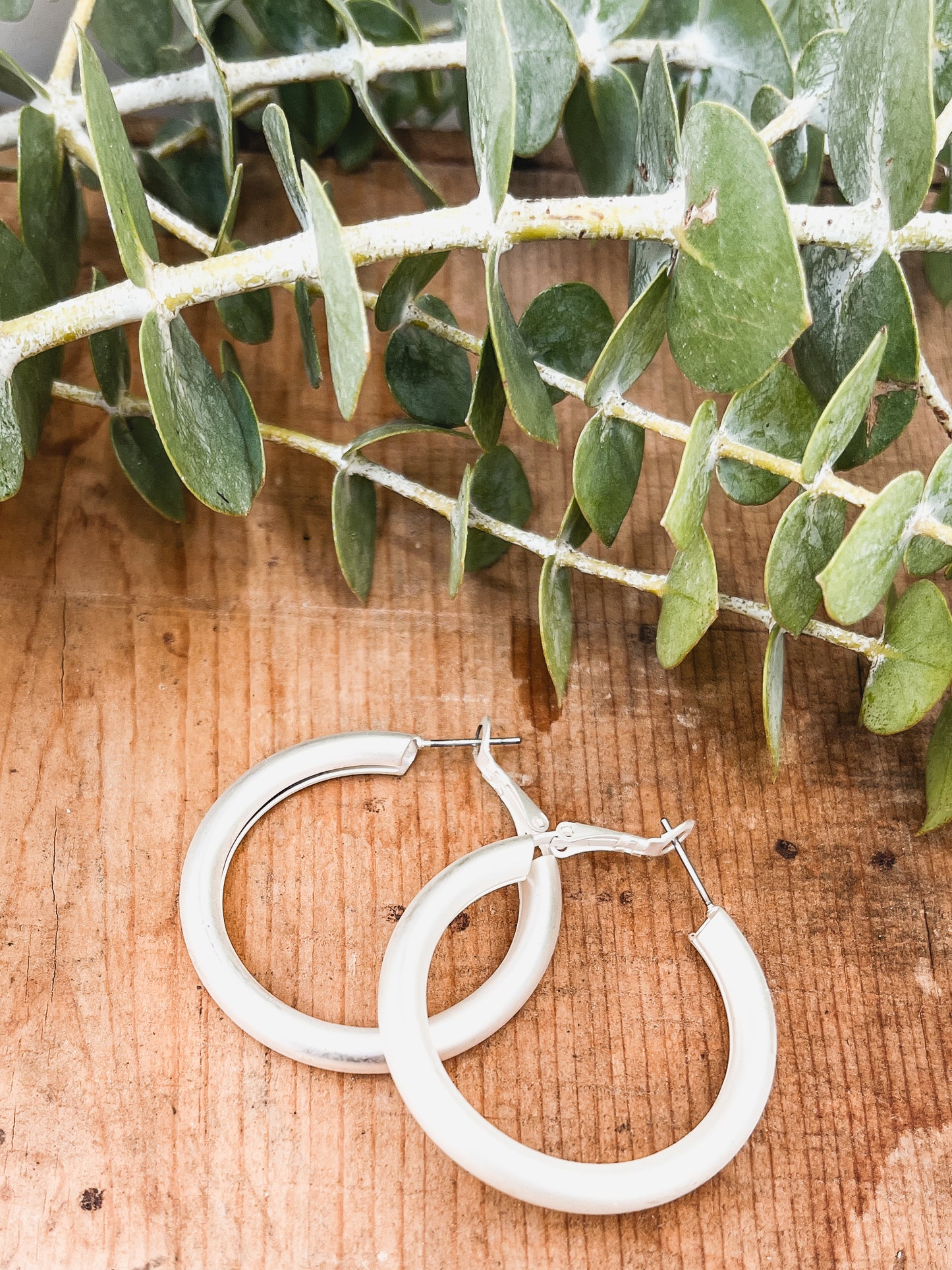 Beautiful Matte Gold or Silver Hoop Earrings