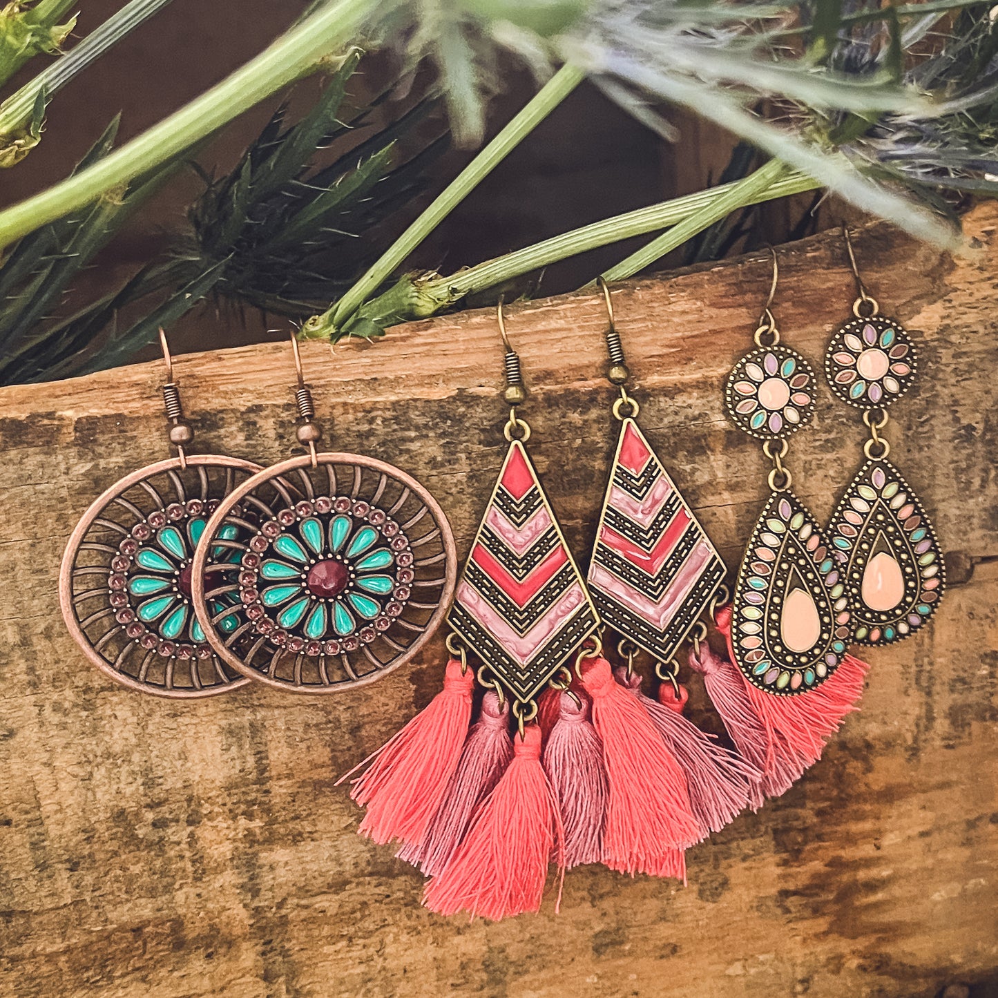 Beautiful Bohemian Earring Set - Set of 3