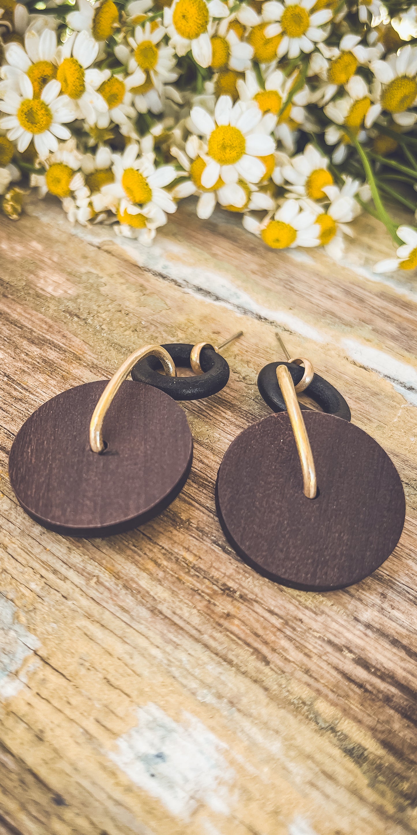 Beautiful Circular Wood Earrings