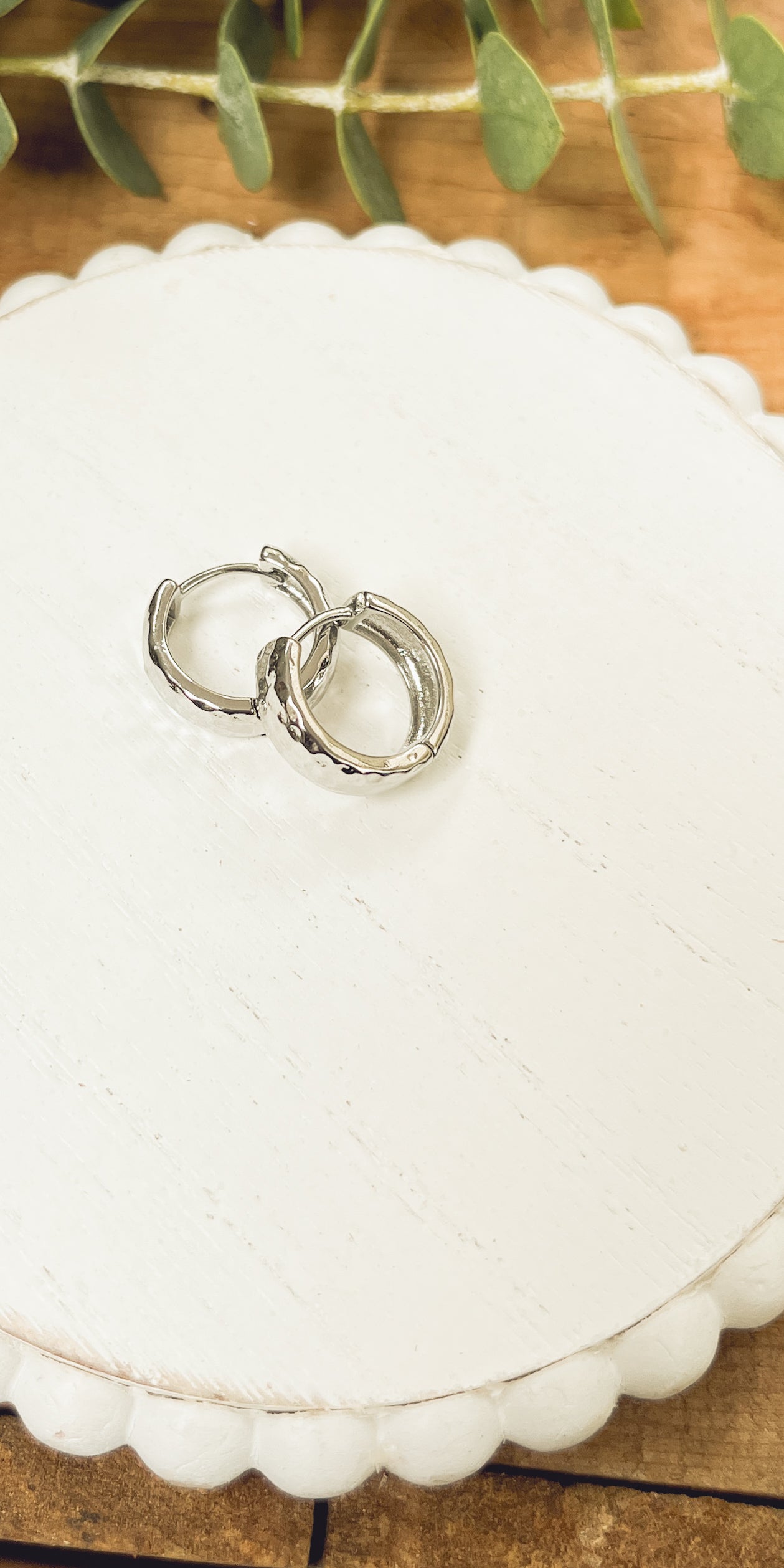 Beautiful Gold or Silver Hammered Hug Earrings