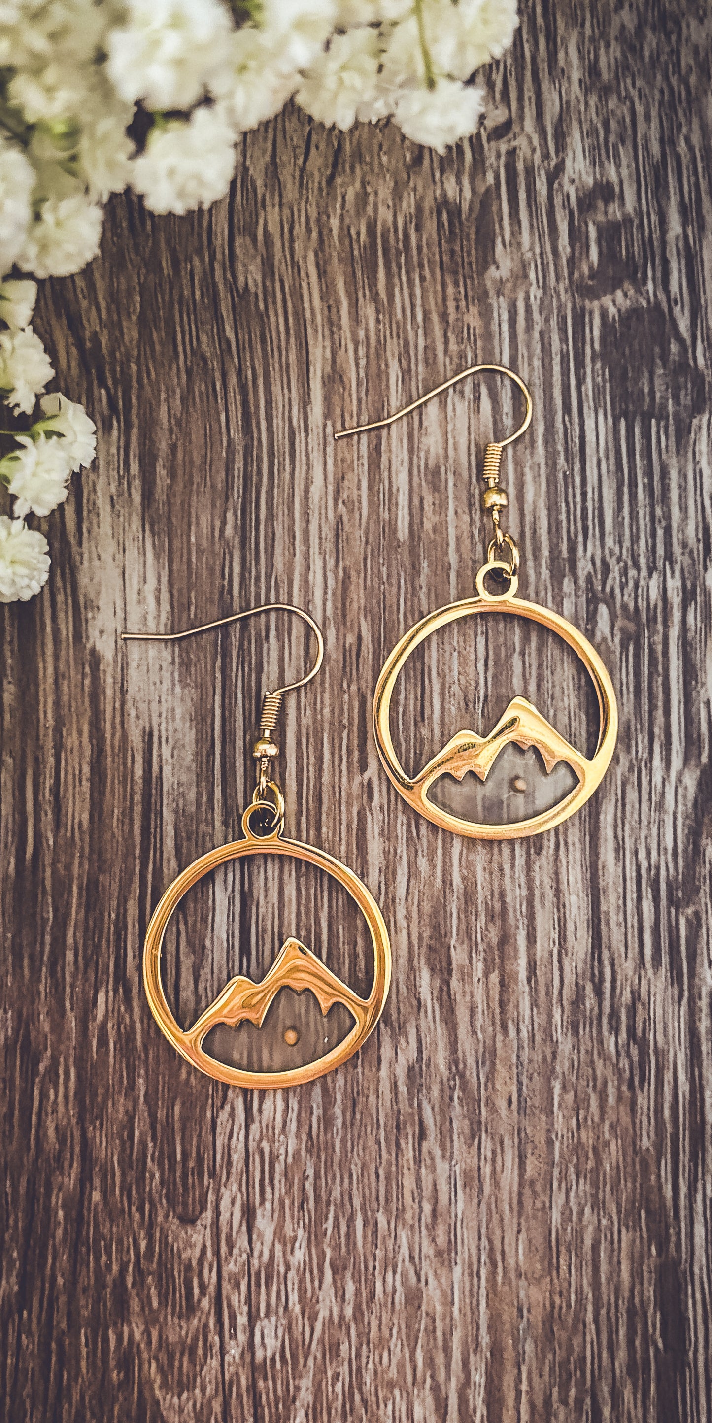 Beautiful Gold or Silver Mountain and Mustard Seed Faith Earrings