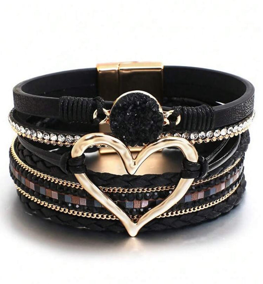 Beautiful Heart Leather Bracelet