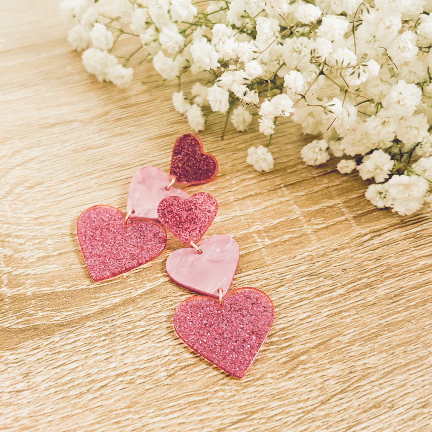 Beautiful Acrylic Heart Earrings