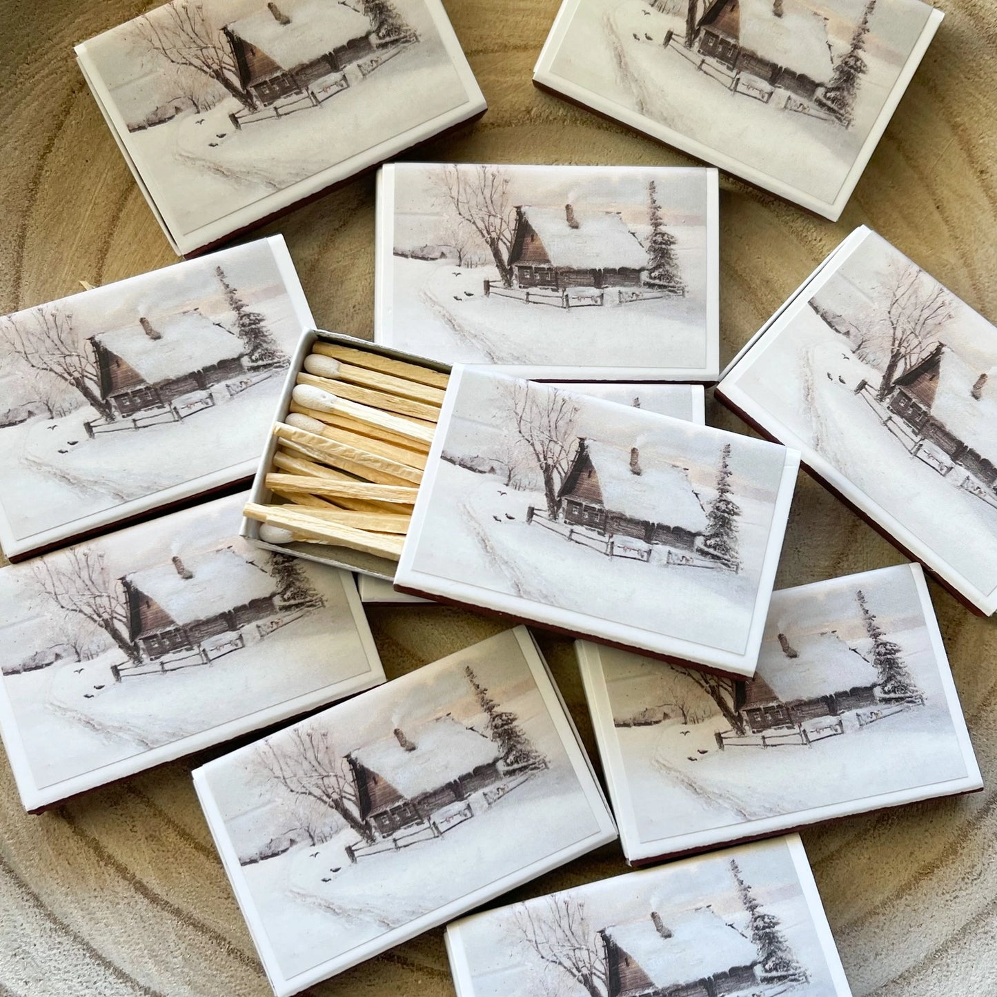 Winter Cabin Match Set // Christmas Matches