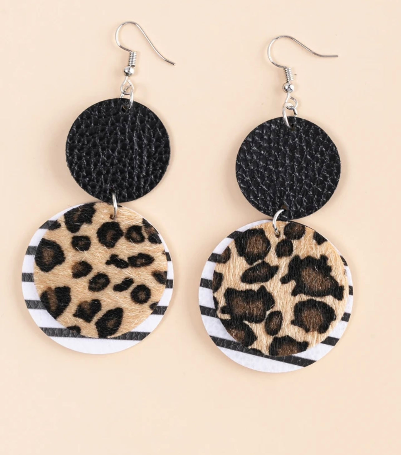 Beautiful Leopard Circle Drop Earrings