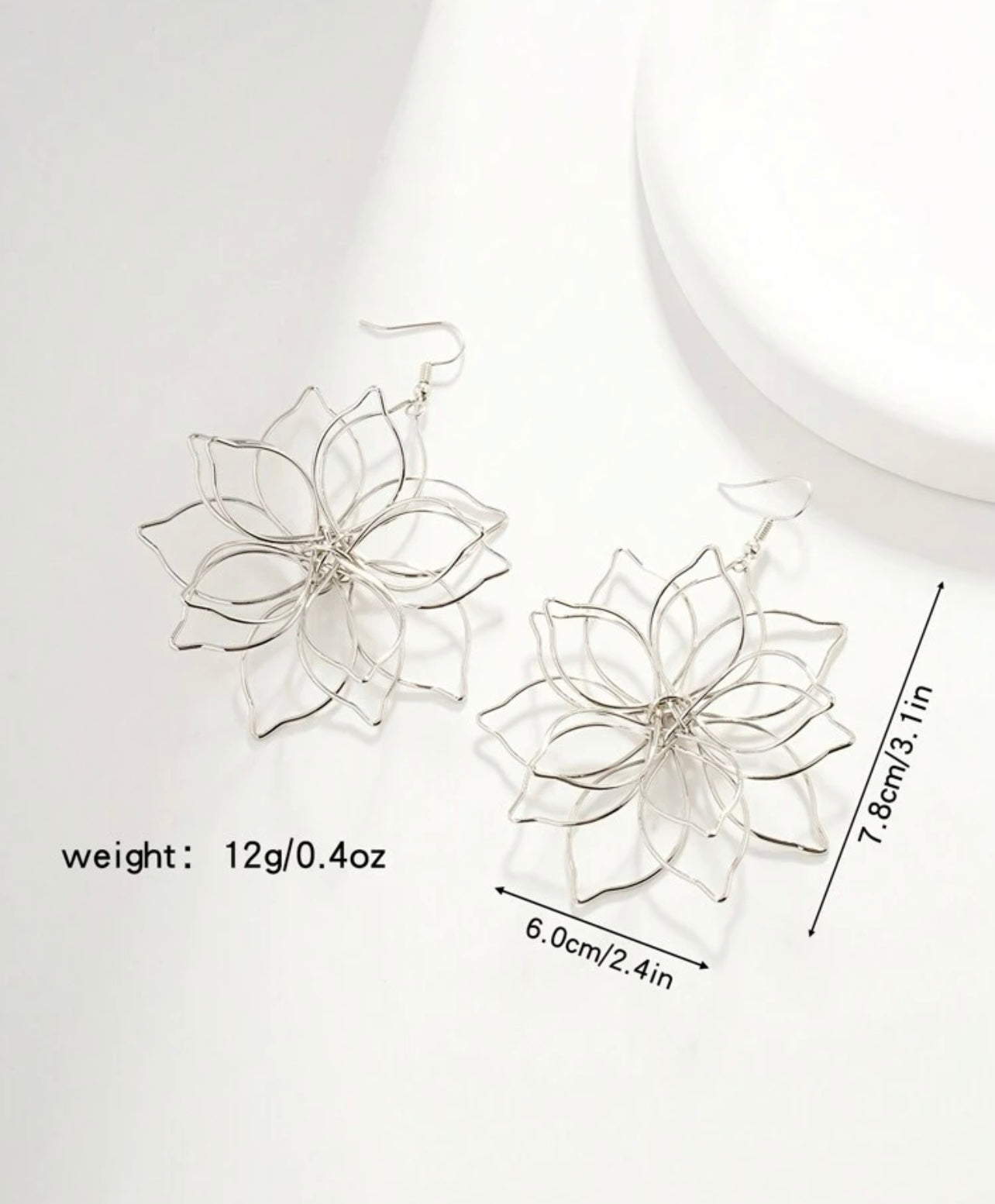 Beautiful Silver Flower Earrings