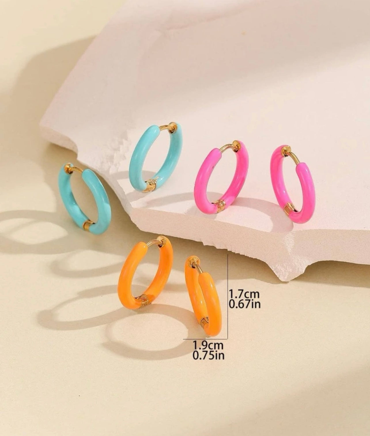 Beautiful Colorful Huggie Earring Set