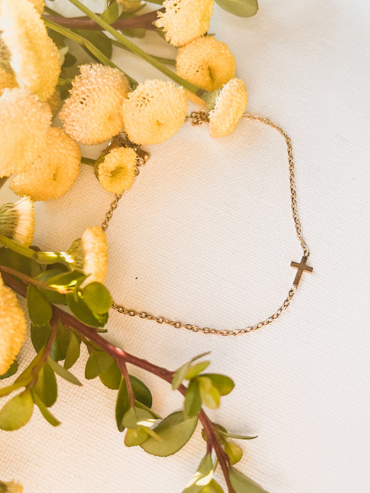 Beautiful Dainty Cross Gold Anklet