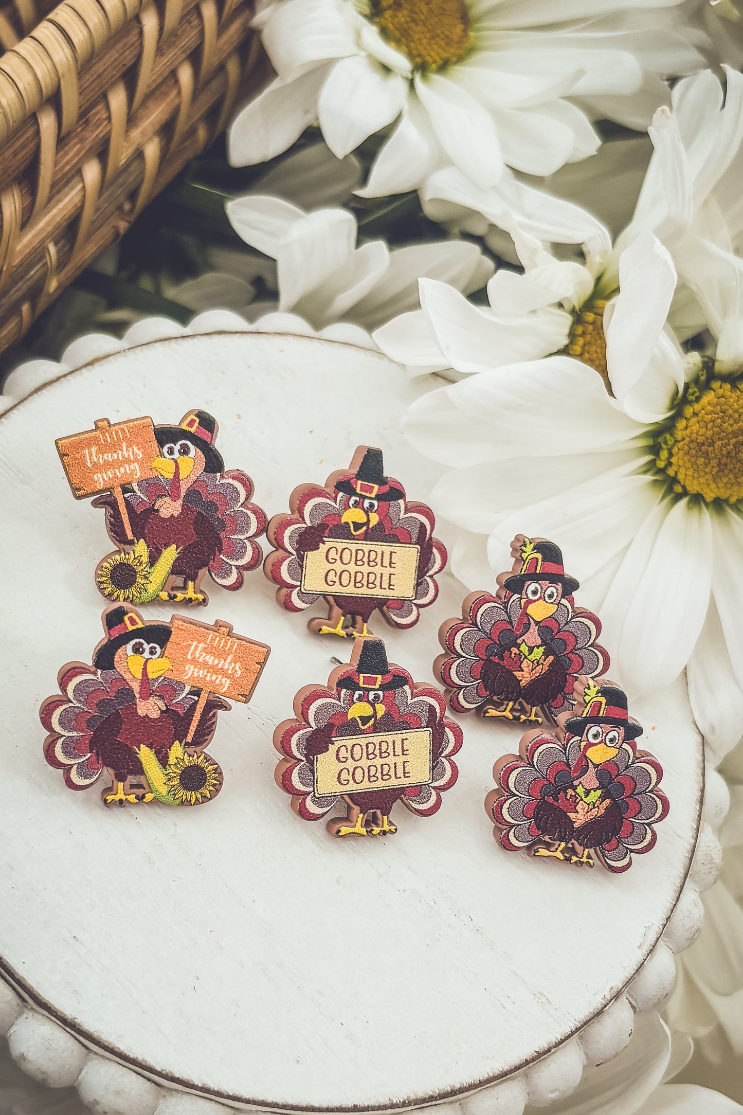 Adorable Set of Turkey Studs