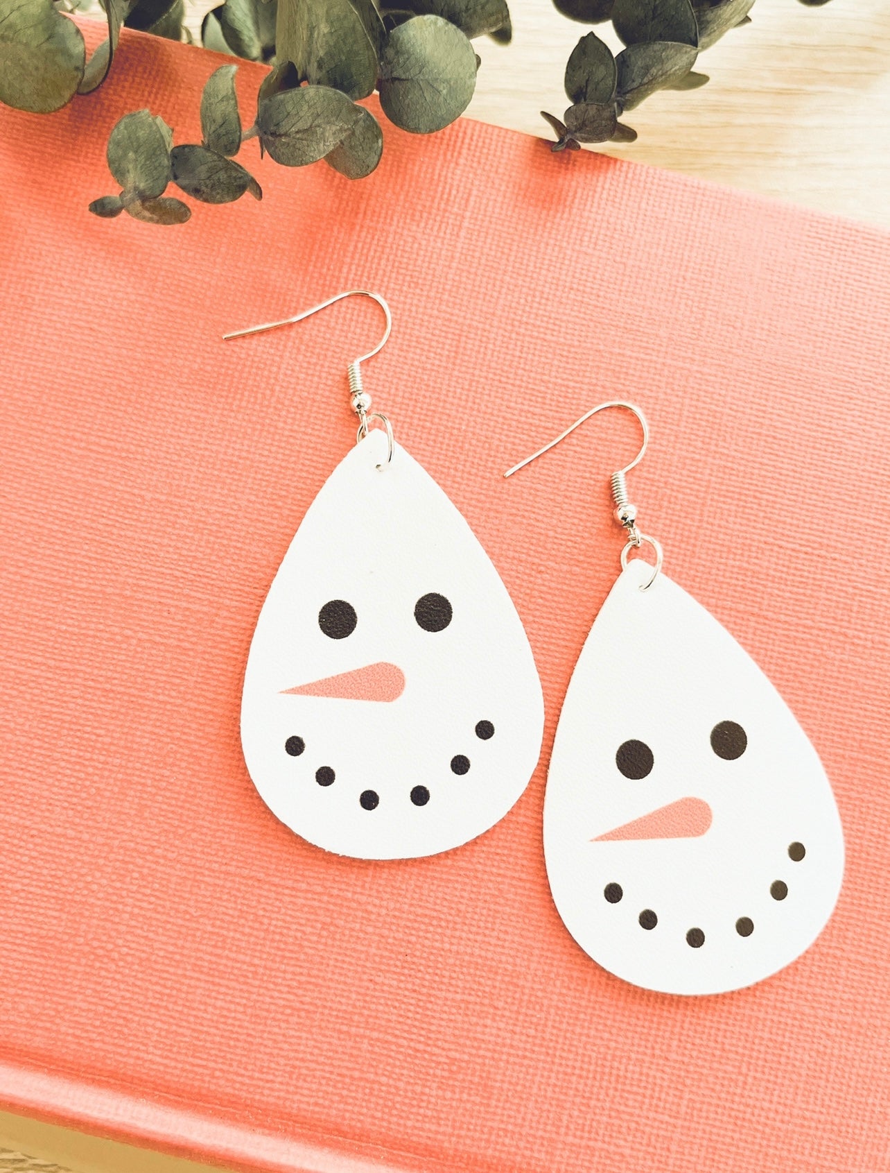 Adorable White Snowman Earrings