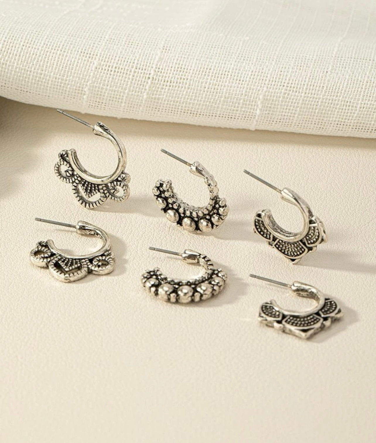Beautiful Boho Silver Earring Set