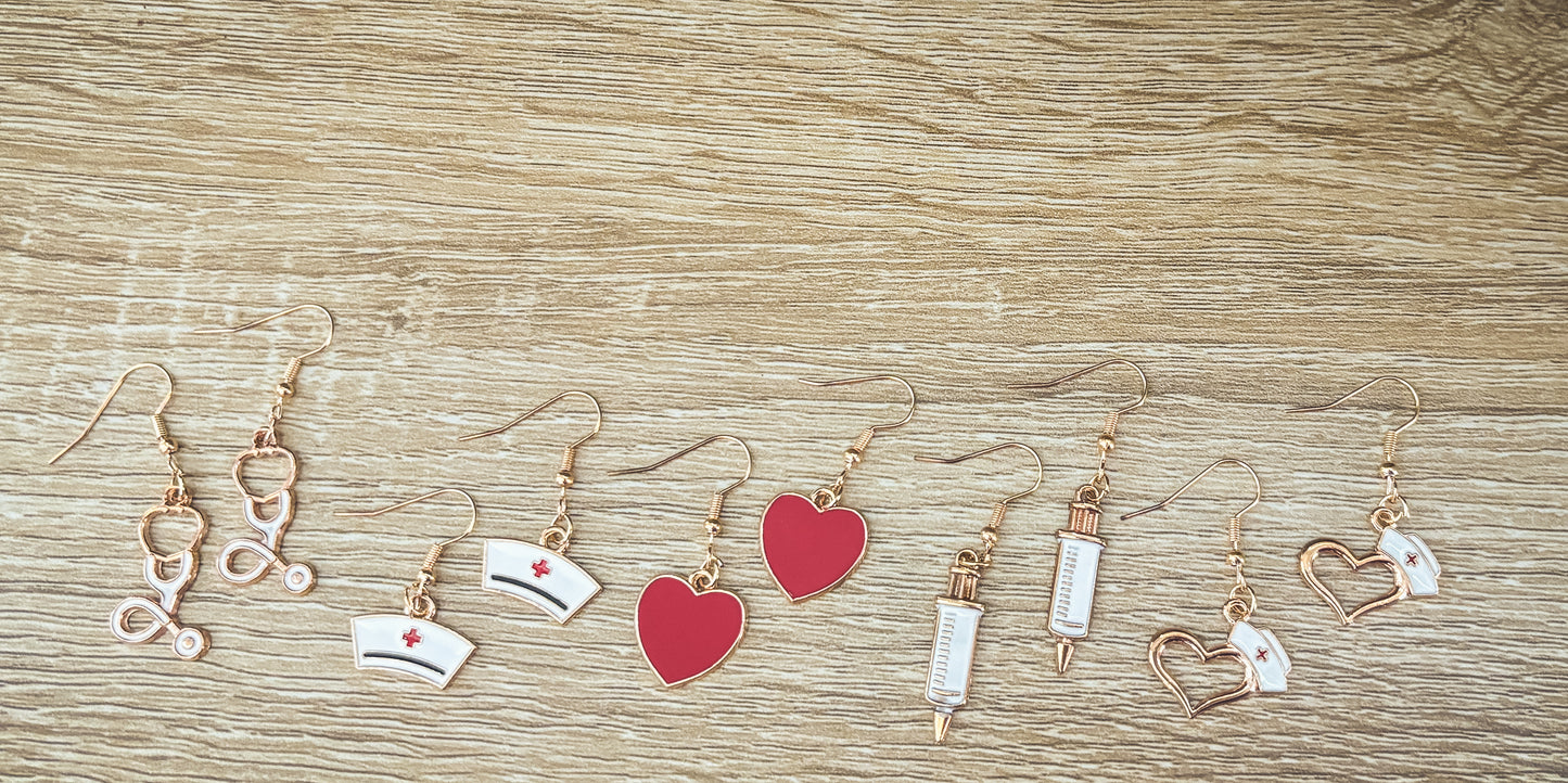 Adorable Nurse Earrings Set - Set of 5