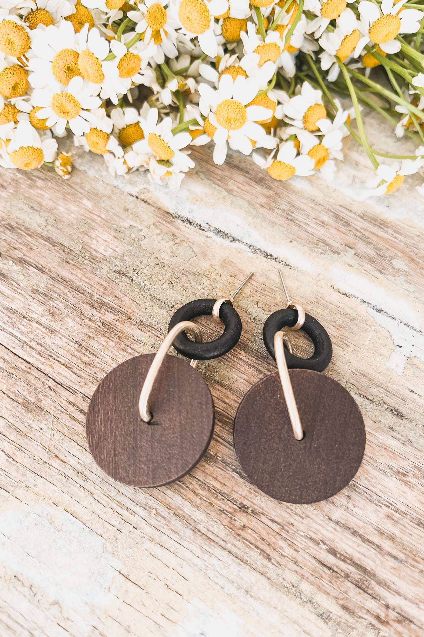 Beautiful Circular Wood Earrings