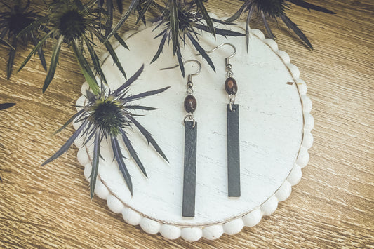 Beautiful Black Wood Earrings