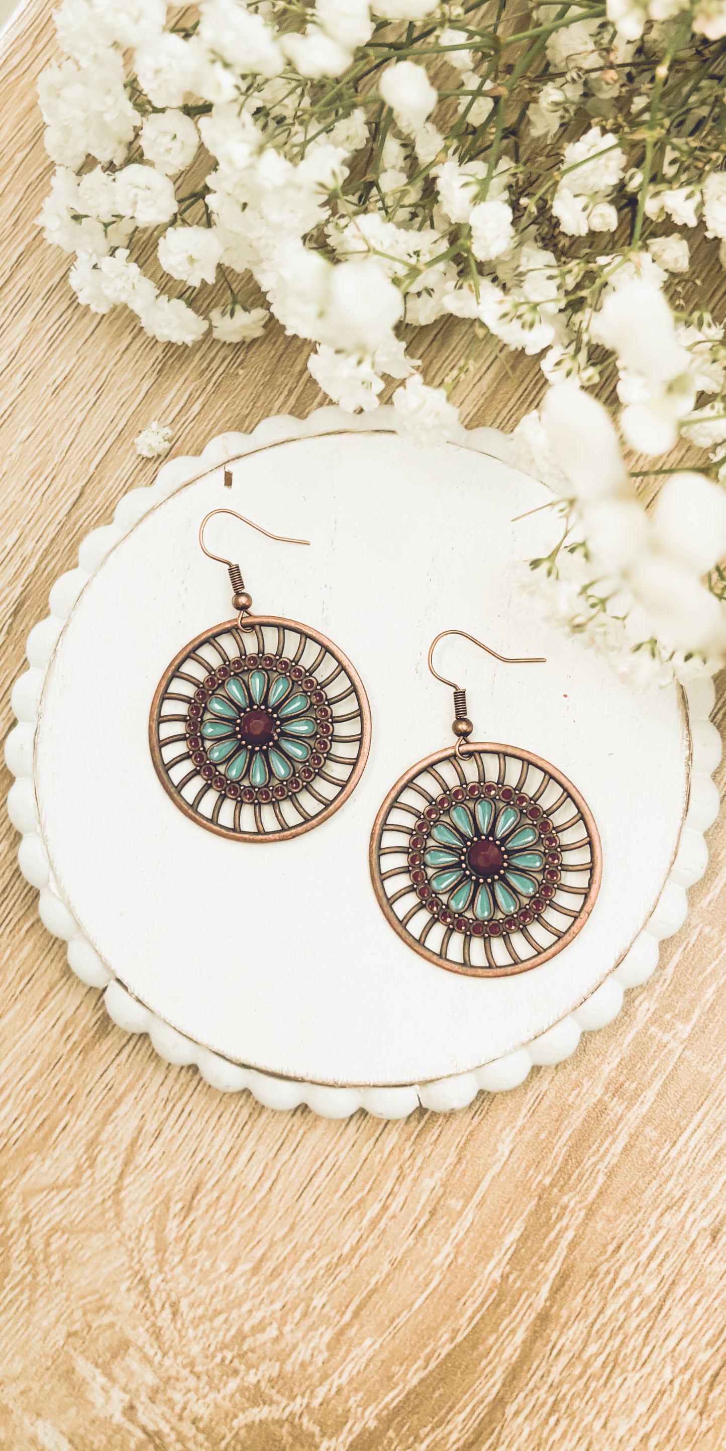 Beautiful Boho Copper Drop Earrings