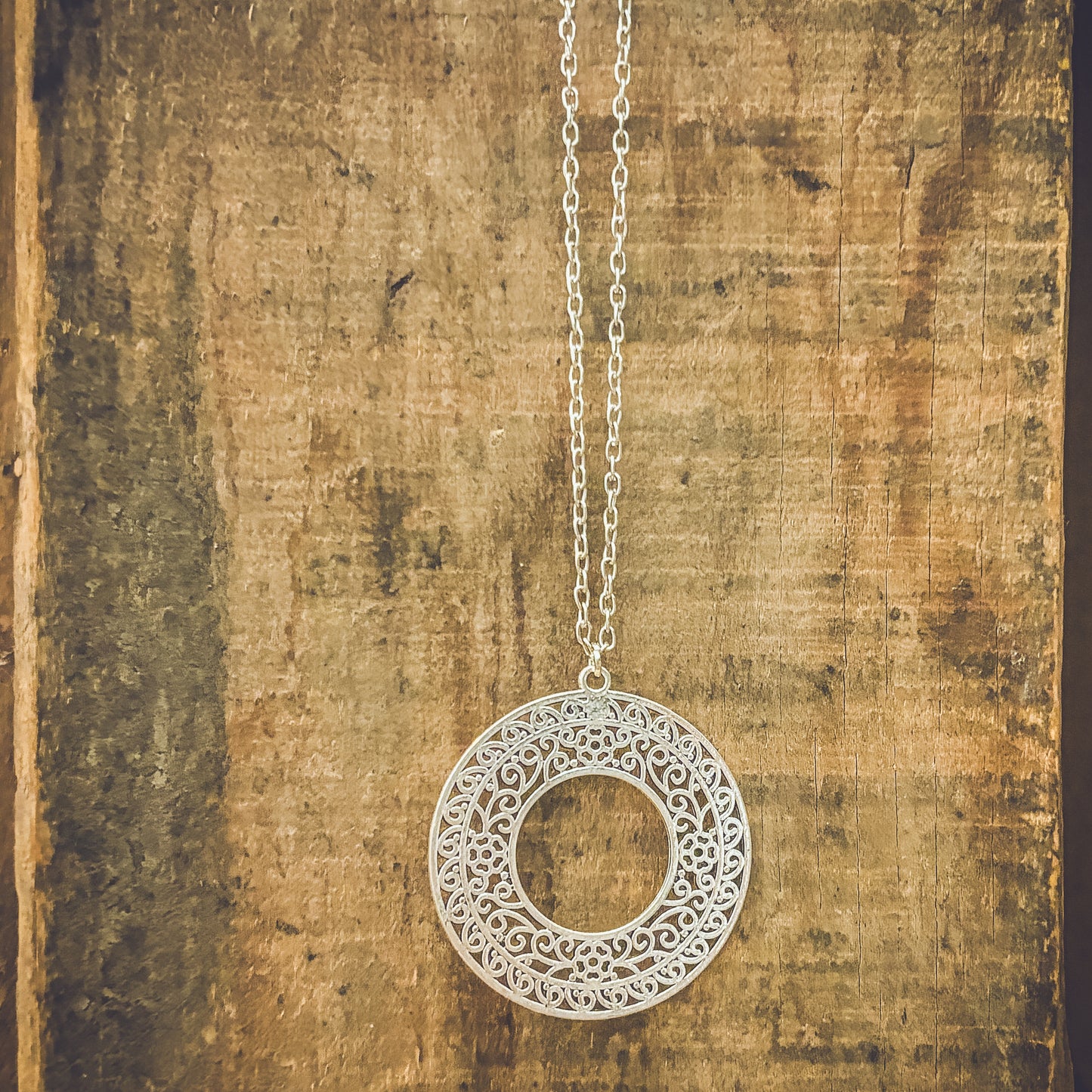 Beautiful Boho Silver Pendant Necklace