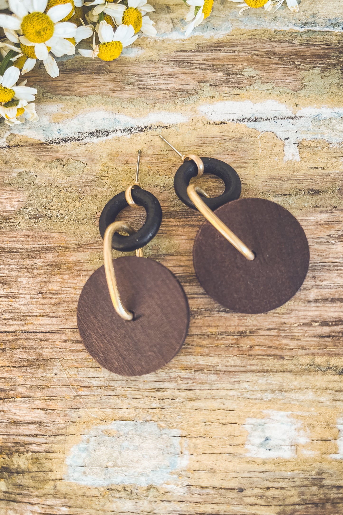 Beautiful Circular Wood Earrings