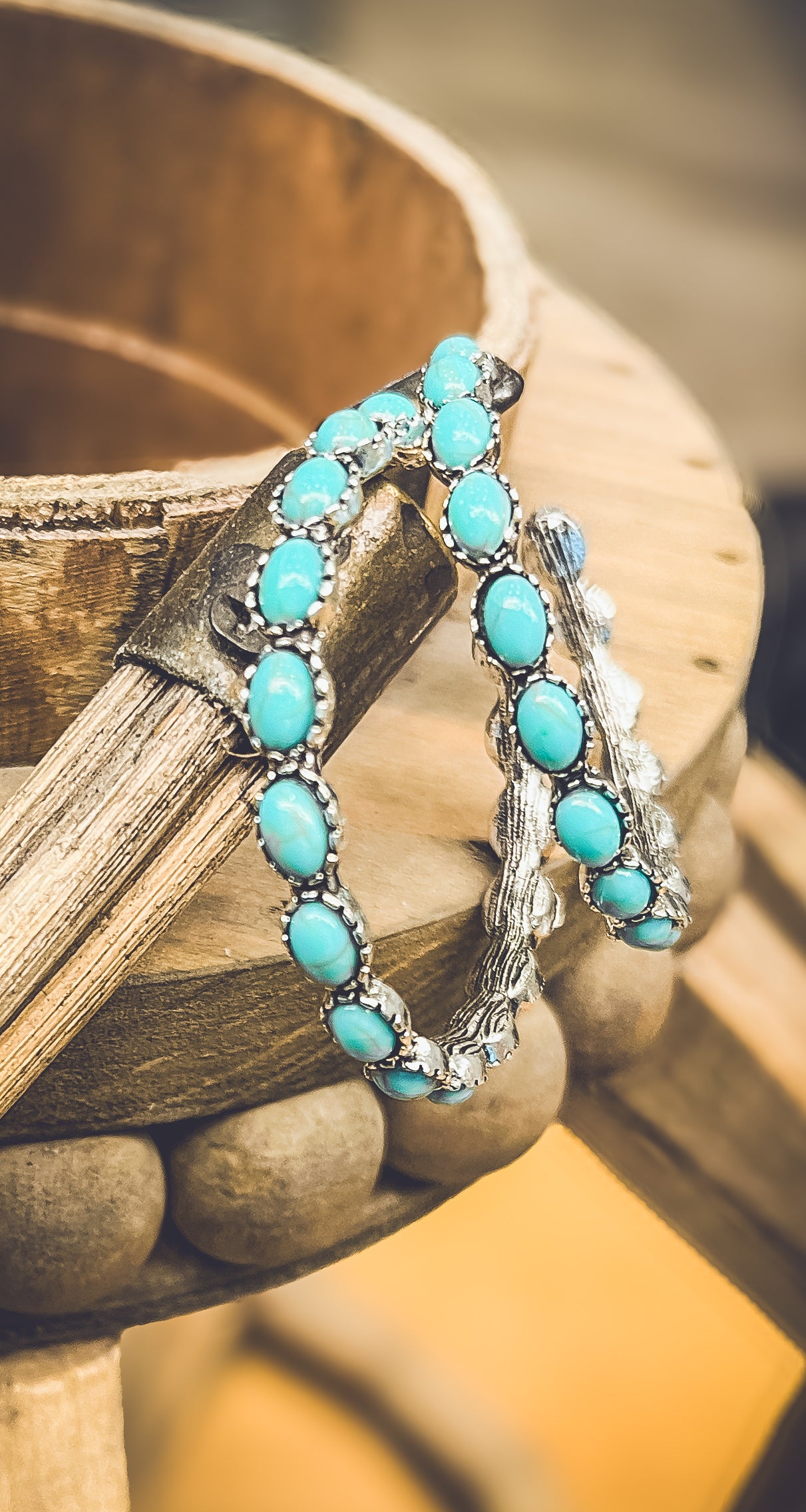 Beautiful Turquoise Hoop Earrings