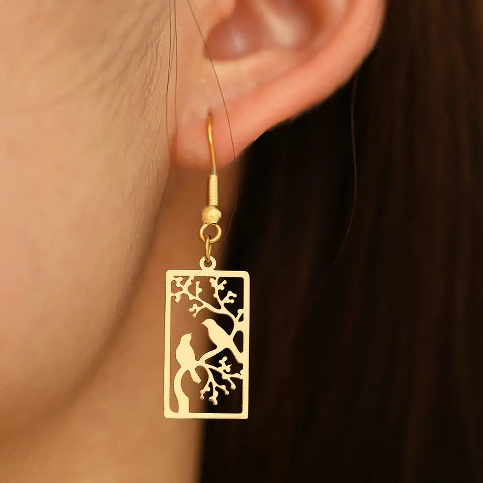 Beautiful Gold or Silver Bird Earrings