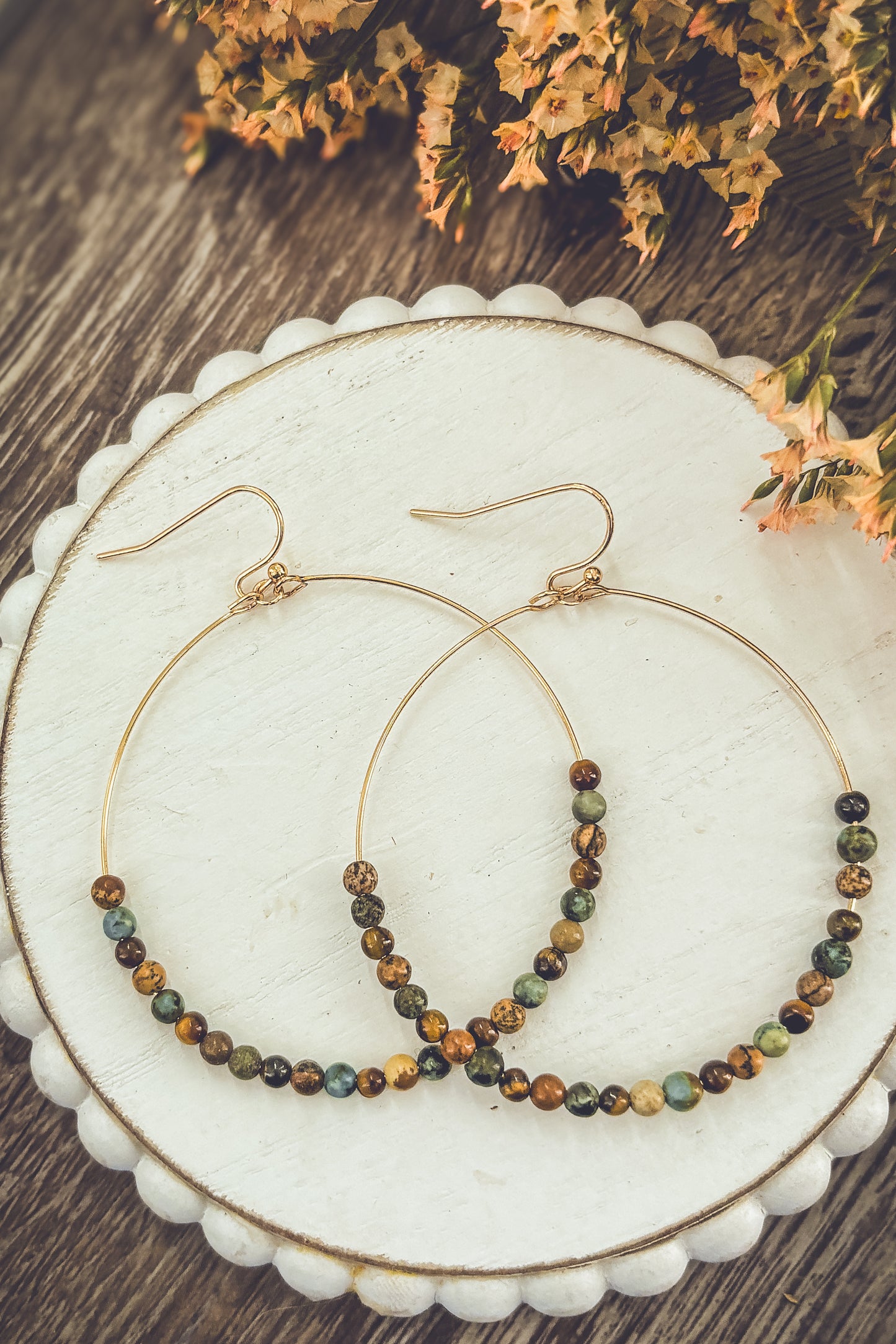 Beautiful Beaded Hoop Earrings