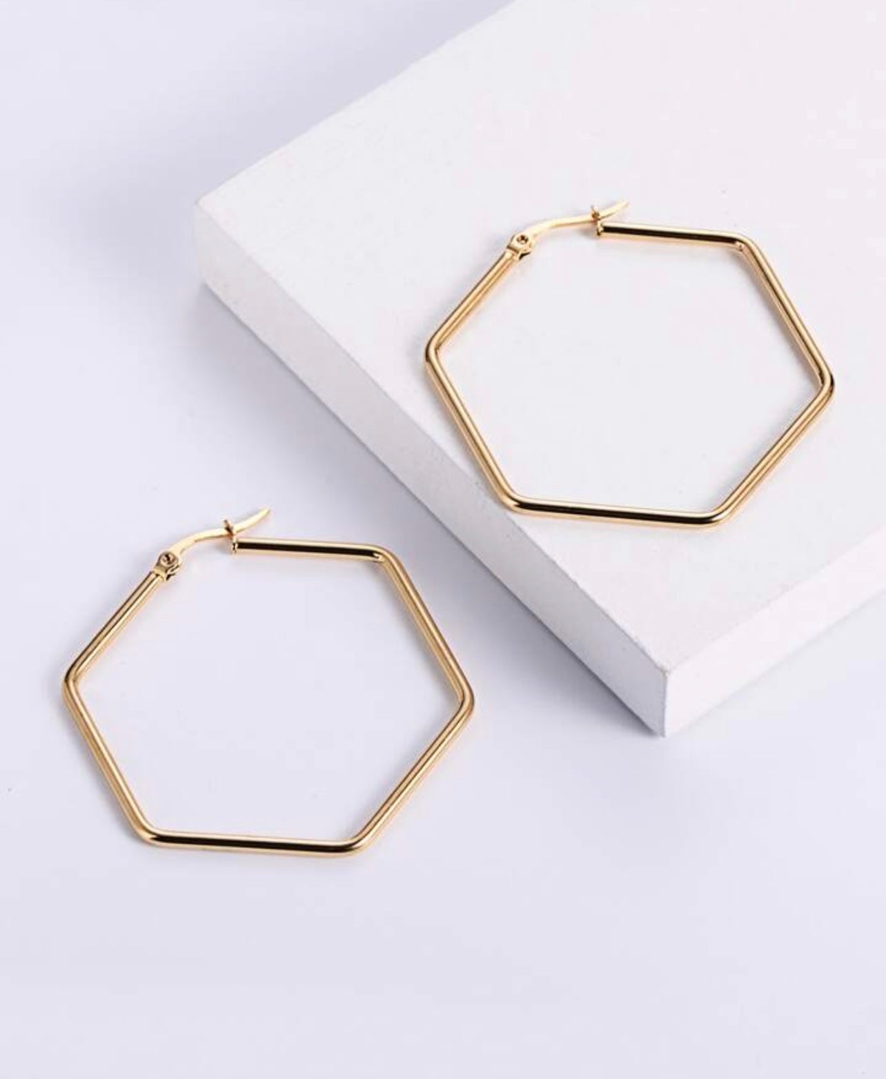 Beautiful Geometric Gold or Silver Hoop Earrings