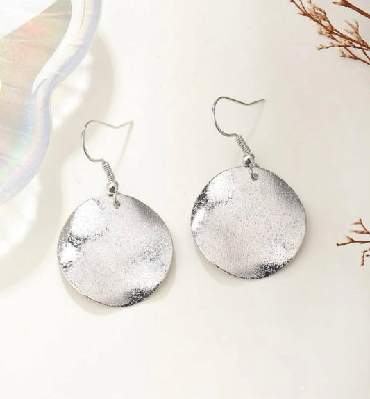 Beautiful Hammered Silver Drop Earrings