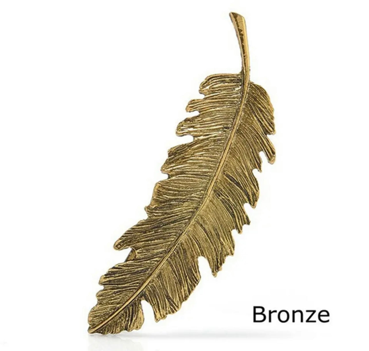 Beautiful Bronze or Silver Feather Hair Barrett