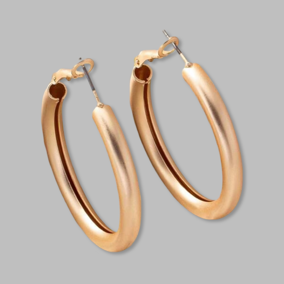 Beautiful Matte Gold or Silver Hoop Earrings