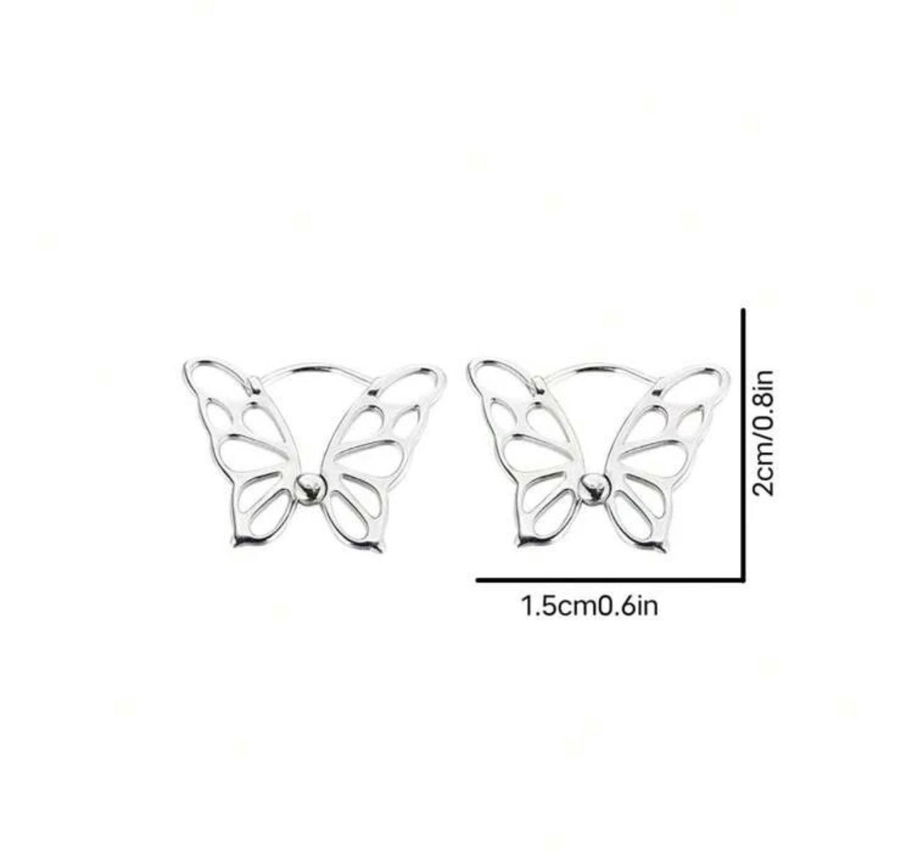 Dainty Silver Butterfly Earrings