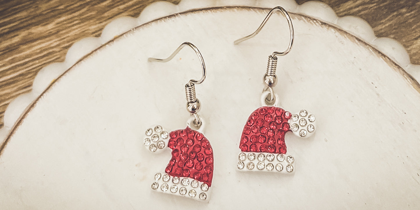 Adorable Santa Hat Earrings