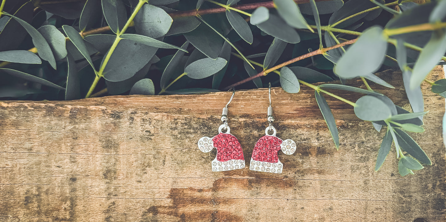 Adorable Santa Hat Earrings