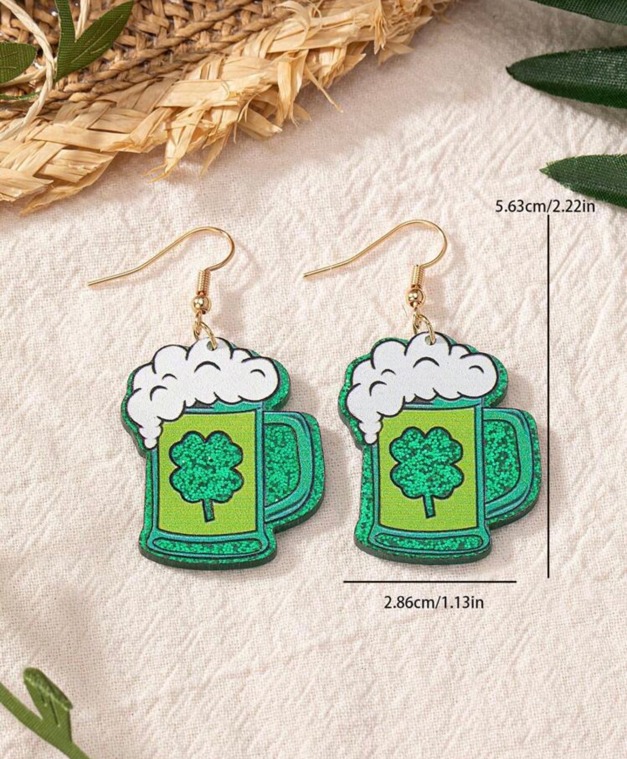 Adorable Saint Patrick’s Day Beer Earrings
