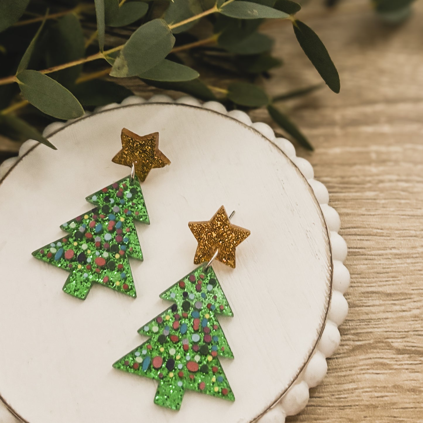 Beautiful Acrylic Christmas Tree Earrings