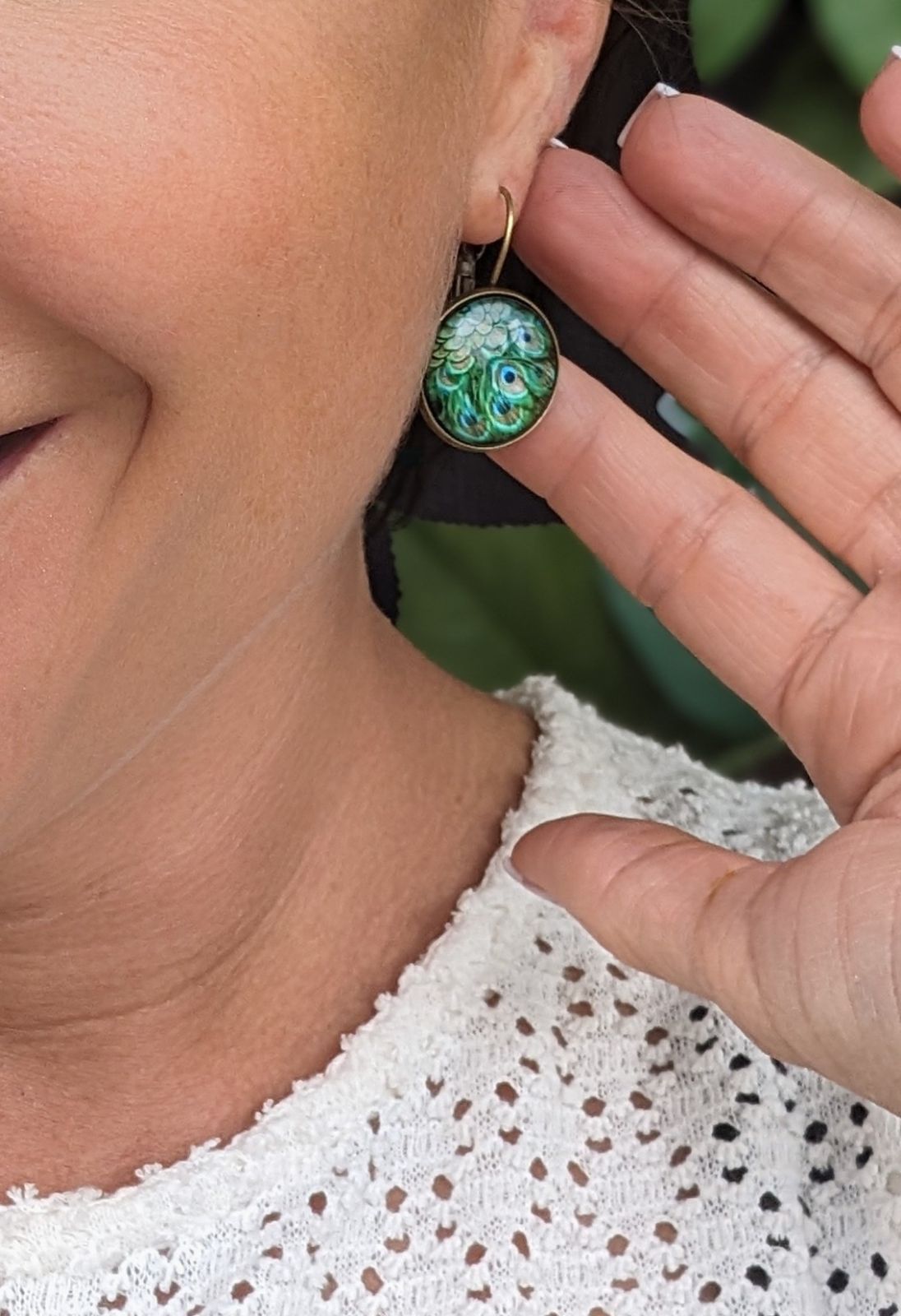 Beautiful Vintage Peacock Earrings