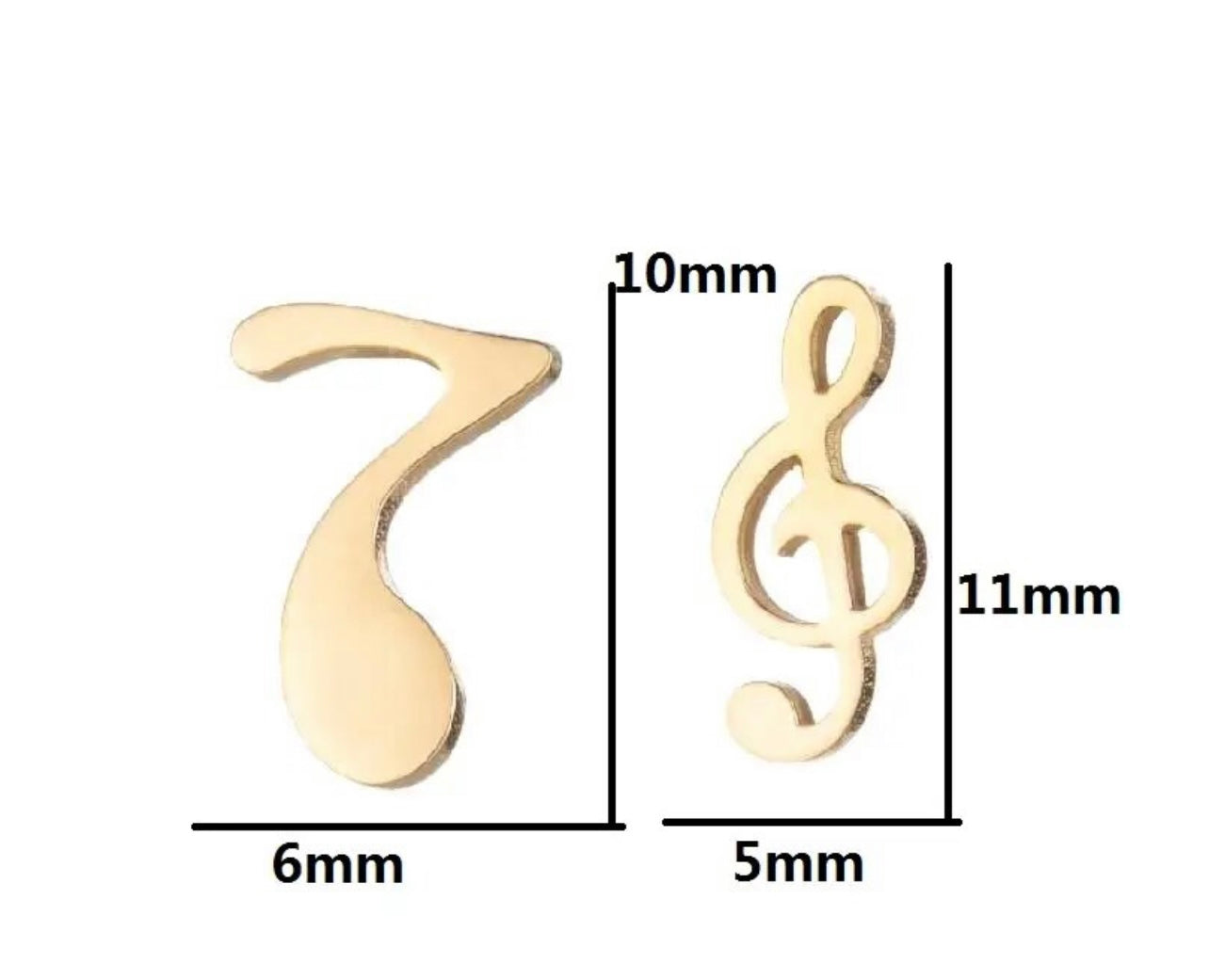 Beautiful Silver Music Note Stud Earrings