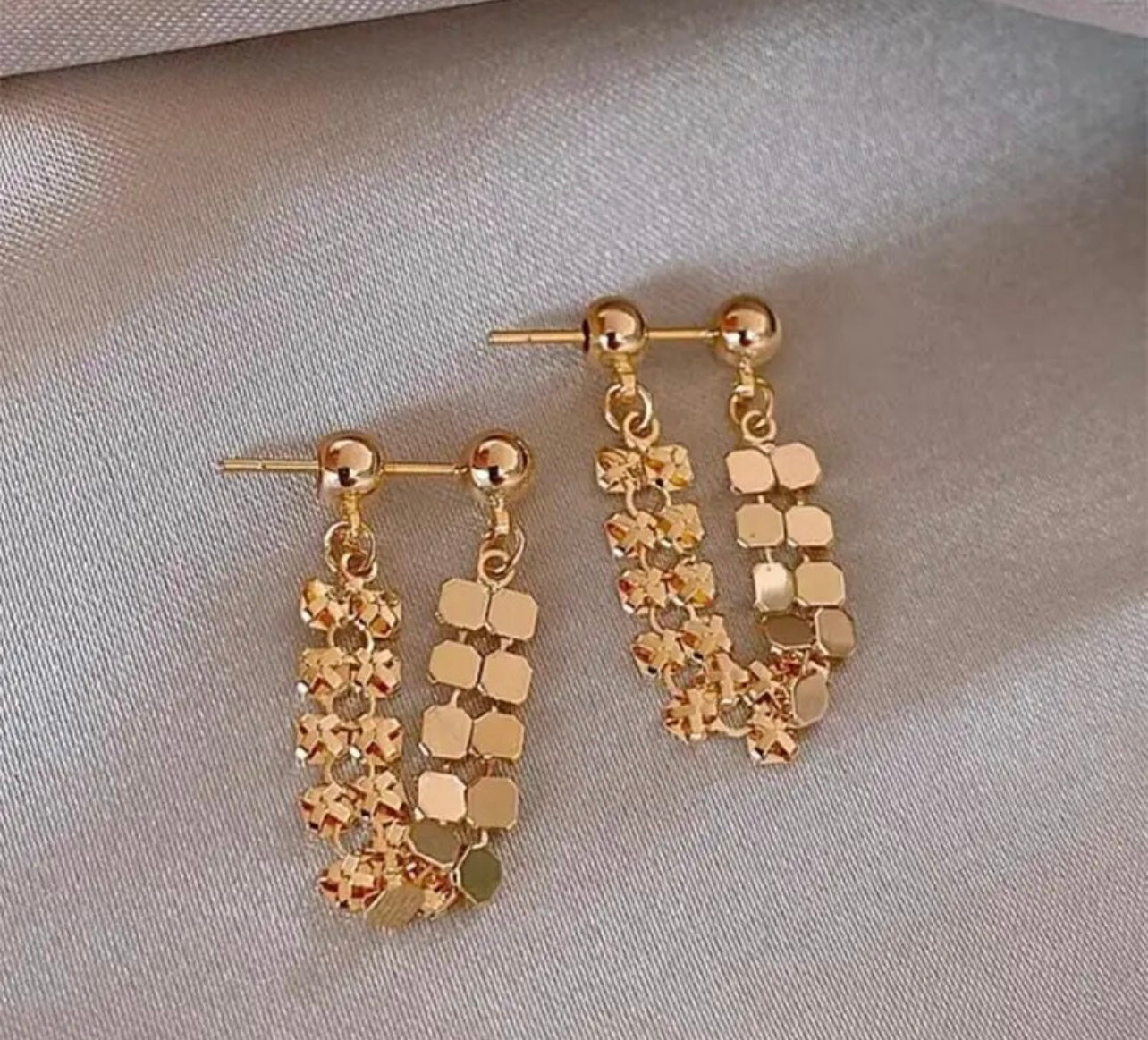 Beautiful Gold or Silver Glimmer Swing Studs