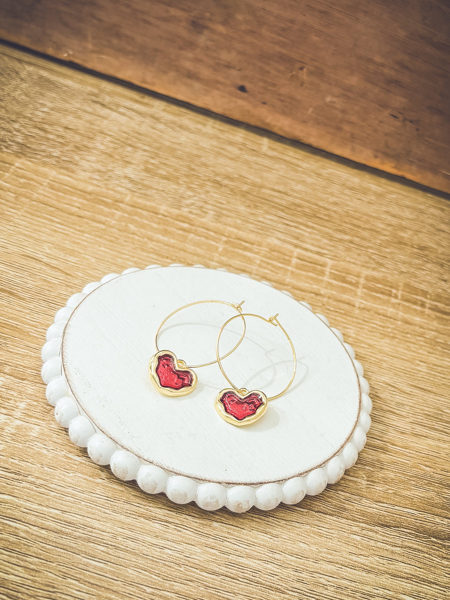 Gorgeous Gold Heart Hoop Earrings