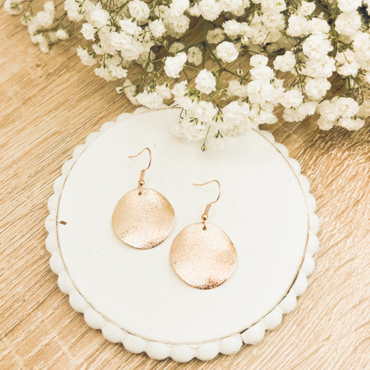 Beautiful Hammered Gold Drop Earrings