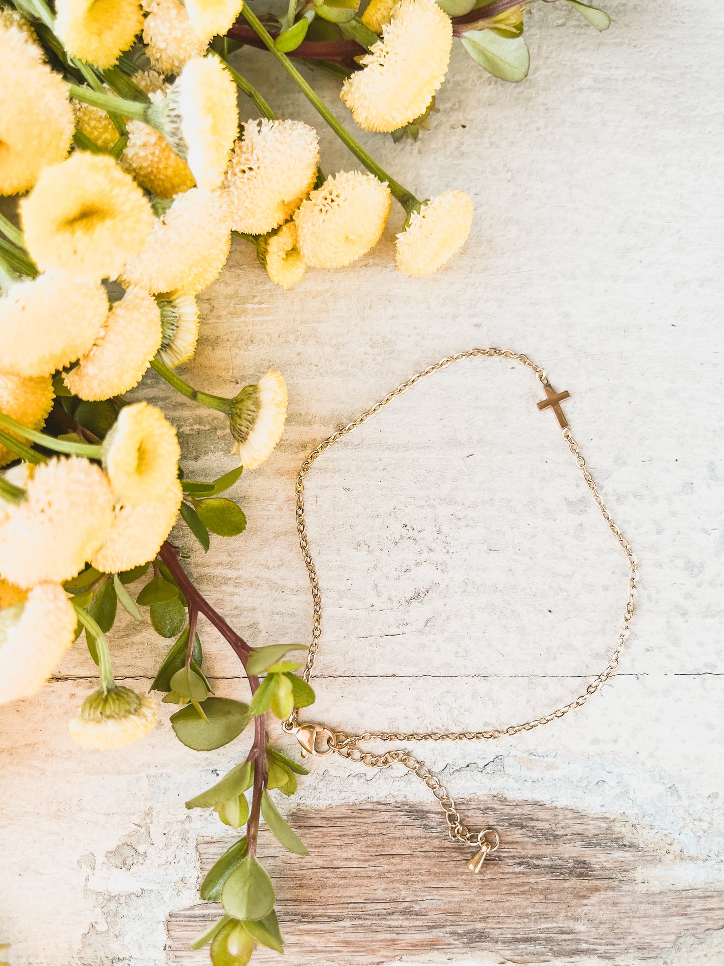 Beautiful Dainty Cross Gold Anklet