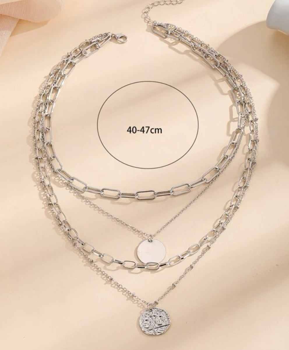 Beautiful Silver Layered Necklace