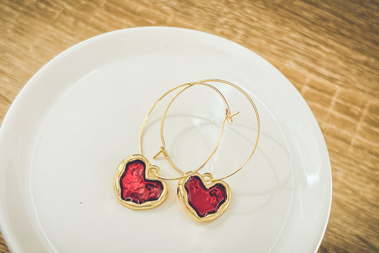 Gorgeous Gold Heart Hoop Earrings