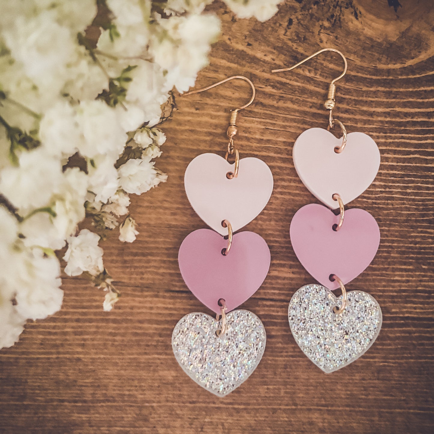 Beautiful Acrylic Heart Earrings